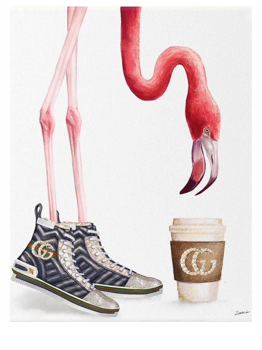 Fashion Inspired Flamingo Glam Canvas Print